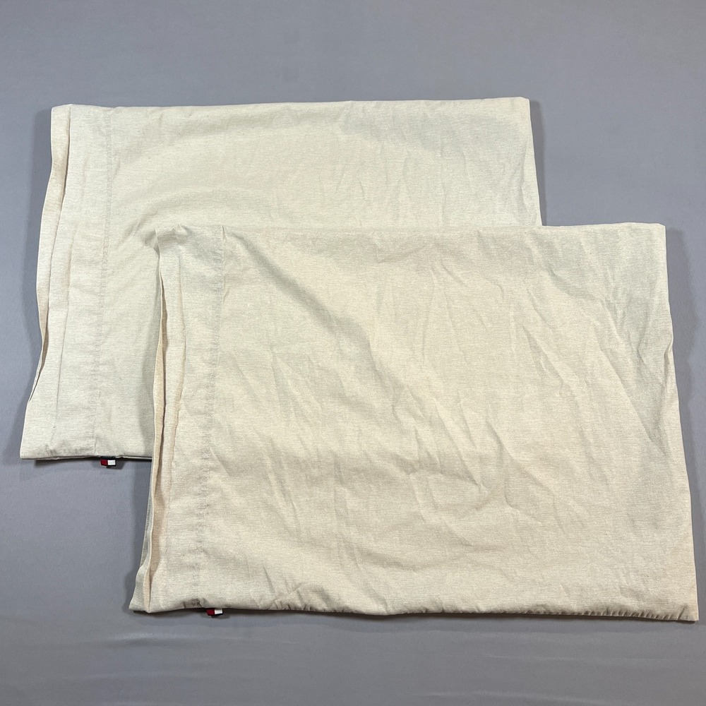 Set Of 2 Tommy Hilfiger Standard Pillow Shams 20" × 26" Beige Luxury Home Decor